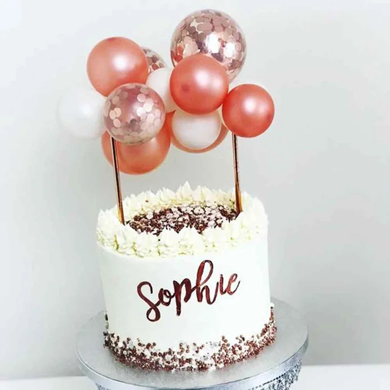 New 5inch Metal Balloons Cake Toppers Gold Confetti Balloon Arch Topper For Wedding Birthday Party Cake Decoration Baby Shower Cake Decorating Supplies Aliexpress