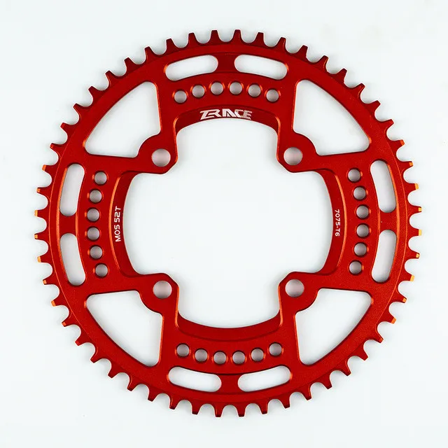 ZRACE Велосипедное зубчатое колесо с ЧПУ, 104BCD 40T 42T 46T 52T красное узкое зубчатое колесо для горного велосипеда - Цвет: 52T red
