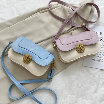

Fashion Hit Color Crossbody Bag Women 2020 PU Leather Small Female Flap Handbag Lady Travel Simple Daily Sling Shoulder Pouch