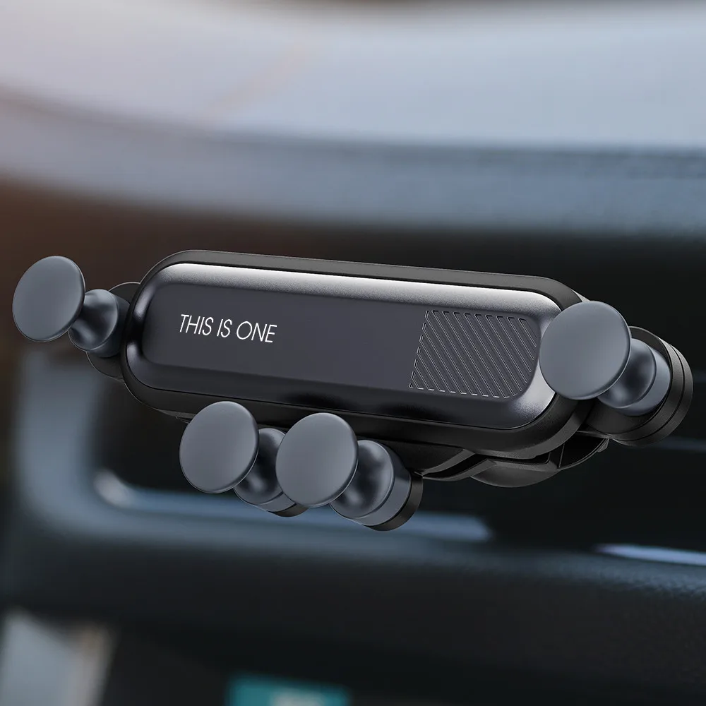 Гравитационный Автомобильный держатель для телефона в автомобильном вентиляционном отверстии без магнитного держателя мобильного телефона держатель для навигатора для iPhone X XR XS MAX Xiaomi - Цвет: Black