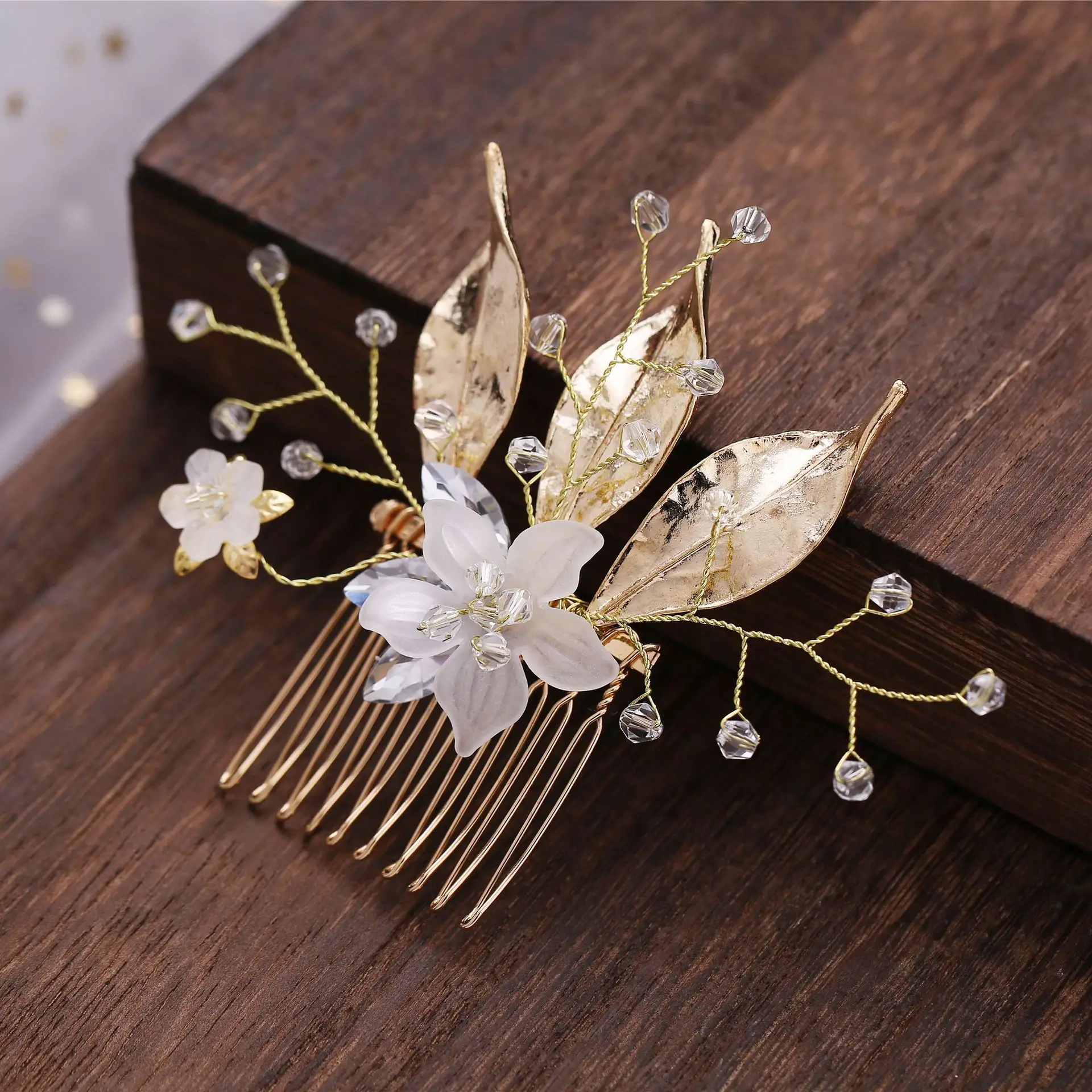 

Handmade Rhinestone Crystal Bride Hairpin Hair Comb Hair Accessories Head Jewelry Bride Wedding Decoration native american
