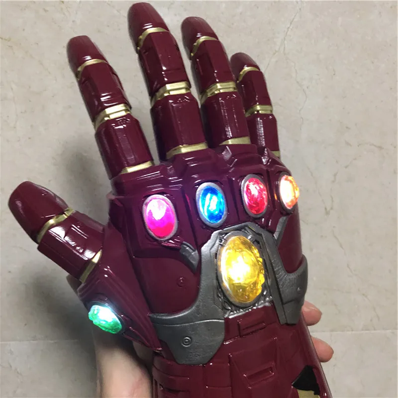 Танос Gauntlet 1:1 светодиодный светильник войны косплей перчатки Железный человек ПВХ экшн-модель Хэллоуин для детей и взрослых