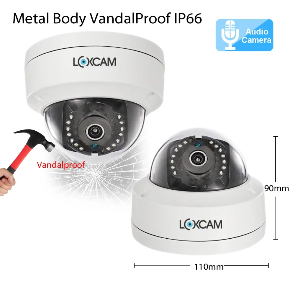 LOXCAM H.265+ 8CH POE Система до 16ch 5MP NVR комплект 5MP аудио Антивандальная купольная POE ip-камера 5MP День Ночь Камера безопасности комплект