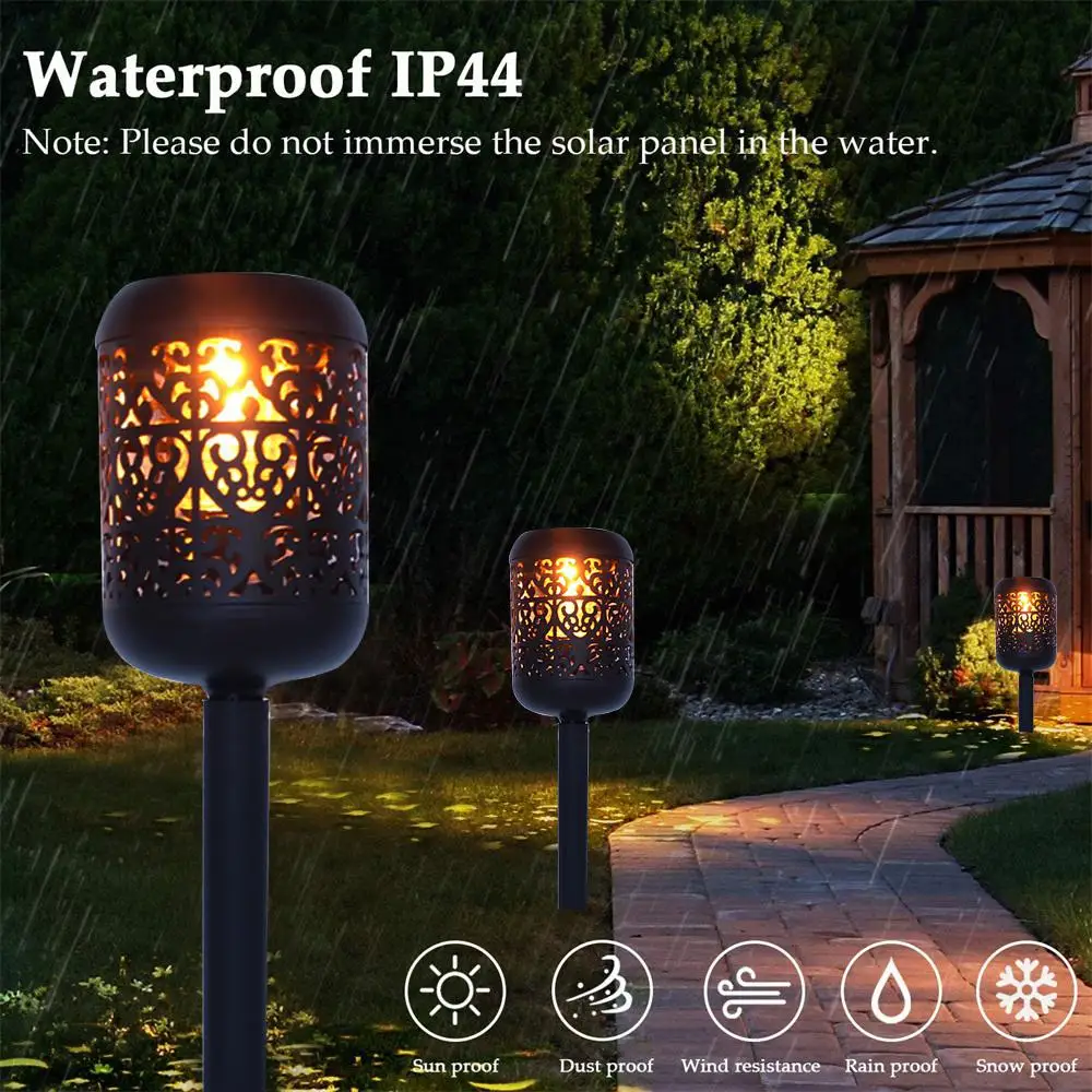 

33/96 LED Solar Lamp Outdoor Torch Lights Safety Waterproof Path Light for Garden Decoration Automatic On Dusk