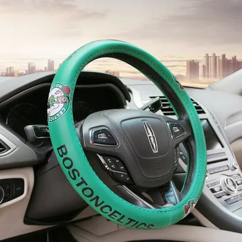

Sports Fashion PU Car Steering Wheel Cover Eco-friendly Handlebar Protector Car Accessories Interior Decors Steering Sleeve 1PC