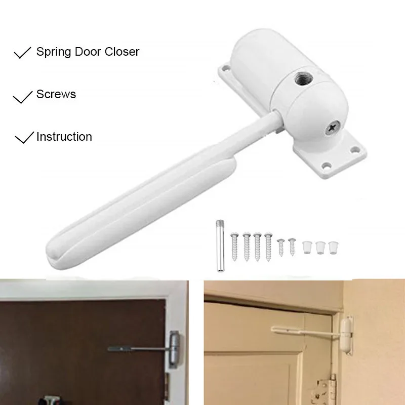

1 Set Mini White Zinc Alloy Automatic Spring Door Closer Generic Surface Heavy Door Closer Door Hardware
