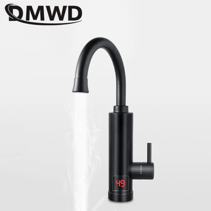 DMWD grifo calentador de agua eléctrico de cocina calentador de agua caliente instantáneo grifo de calefacción en frío Calentador sin depósito bajo tipo 3000W 220V