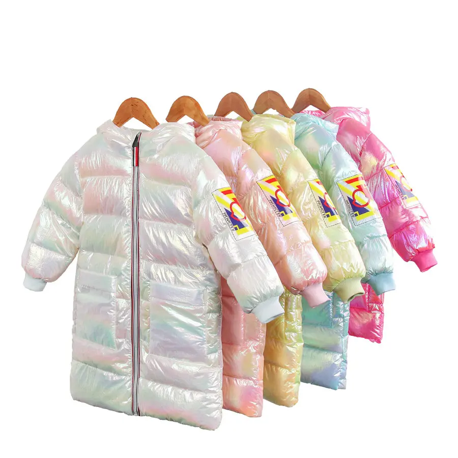 Высокая уличная куртка-пуховик для девочек от 3 до 9 лет, модная верхняя одежда с капюшоном Детская Современная зимняя желтая длинная куртка для мальчиков