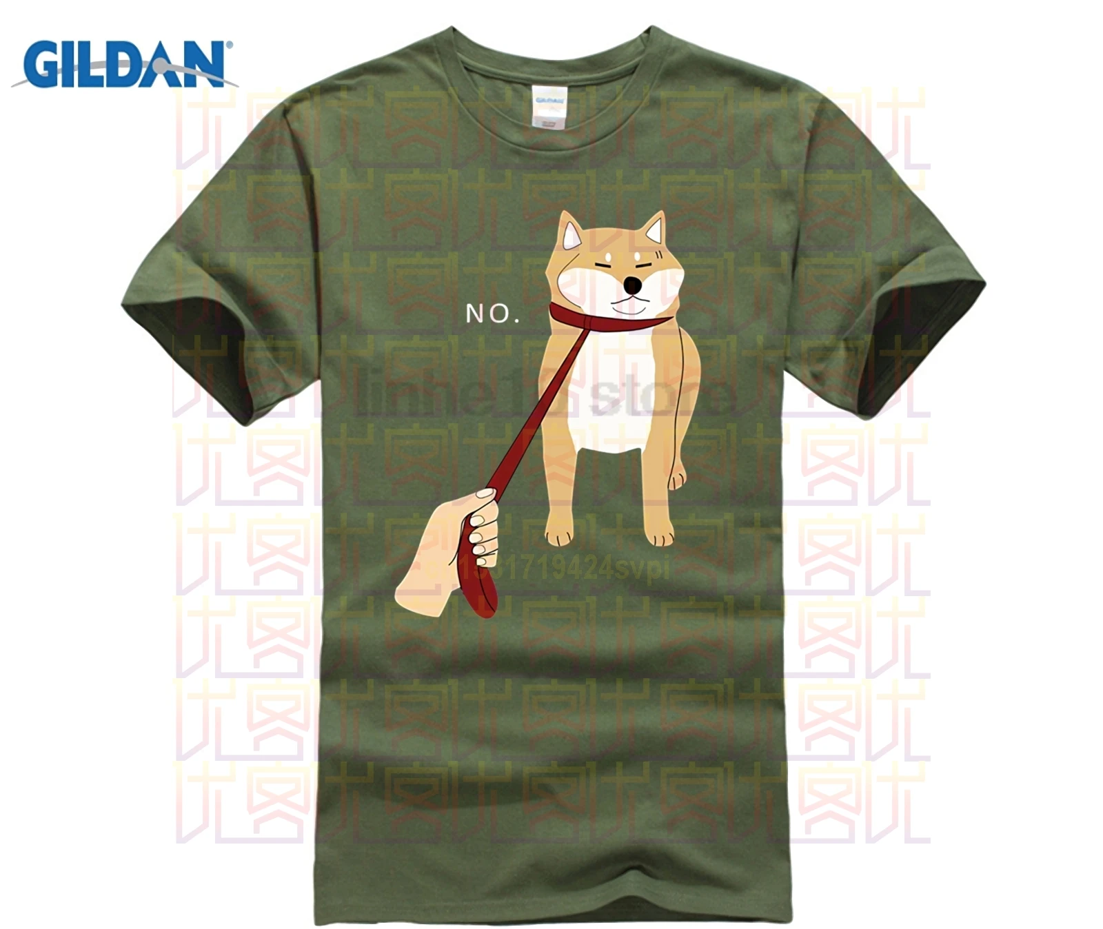 Футболка Летний стиль мужская футболка Милая рубашка Шиба ину Nope-Doge Meme ФУТБОЛКА B