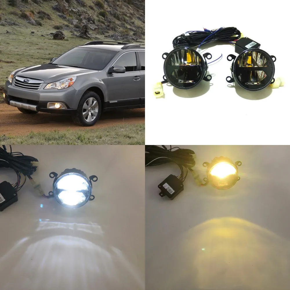 July King 24W Бифокальная противотуманная фара для Subaru Outback 2010-2012,6000 K дневные ходовые огни DRL+ дальнего света+ 4300K ближнего света