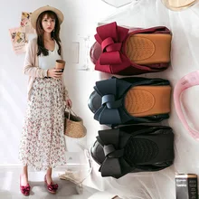 Сезон г.; милые тонкие туфли с бантом на мягкой подошве; удобная обувь на плоской подошве; женская обувь