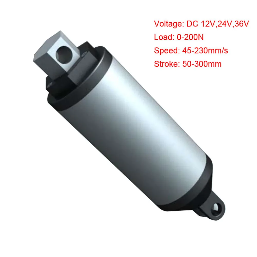 

DC 50-250mm Stroke 2-10Inch Electric Linear Actuator 45-230mm/s 200N 20KG Load 12-36V DC High Speed Tubular Electric Motor