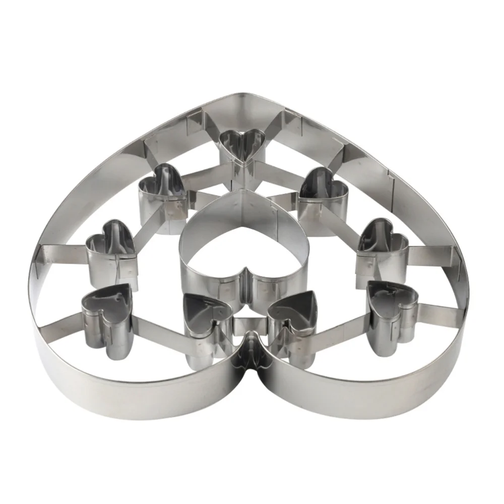 1PC DIY Heart Shape Stainless Steel Cookie Cutter Set Cake Mold Baking Mold for Valentines Day Home Bakery Party