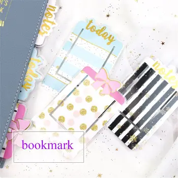 

Cute Fresh Style Foil Paper Bookmark Students Diary Planner Notebook Page Markers Kawaii Index Divider Card Bookmarks for Books