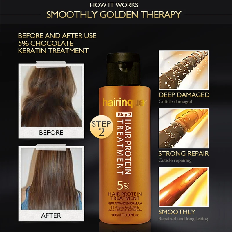gold golden professional brazilian keratin