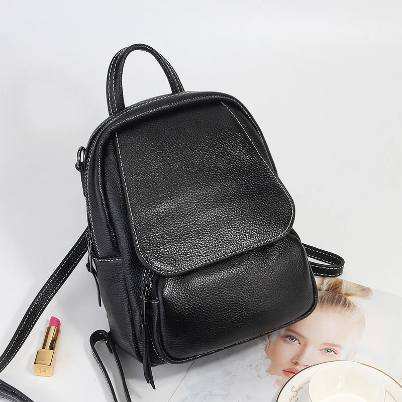 

Fashion Leather Women Book Bags Backpack Black Small Designer Female Travel School Backpacks Preppy Style Bagpack High Quality