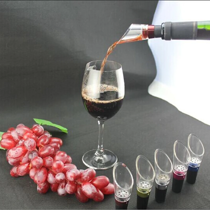 

NEW 2 Pcs Red Wine Pourer Filter Pourer Mini Travel Red Wine Aerator Essential Set Quick Aerating Pouring Tool Pump Home Tool