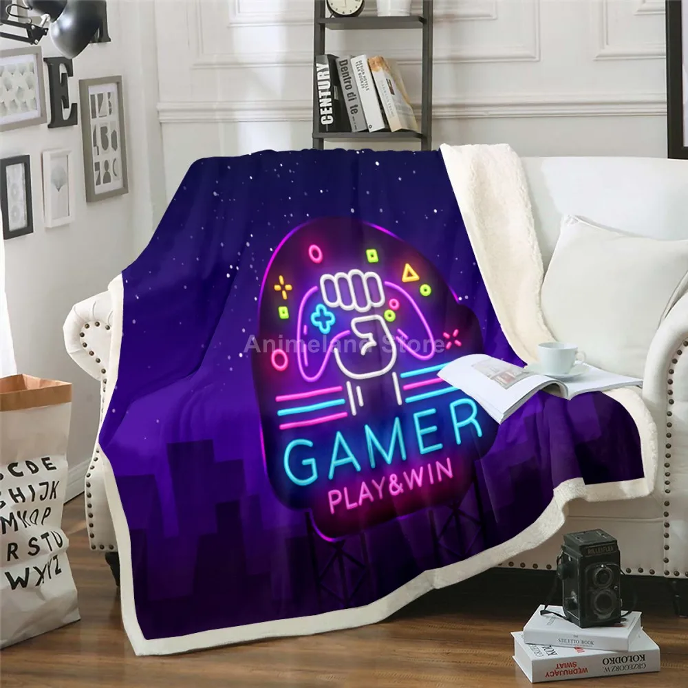 Kids Gamer Blanket Game 3D Print Fleece Blankets For Beds Home Textiles