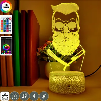 

Barber Shop Logo Night Light 7 Color Change Barber Led Table Lamp Shop Decoration Atmosphere Lighting Smart Phone Control