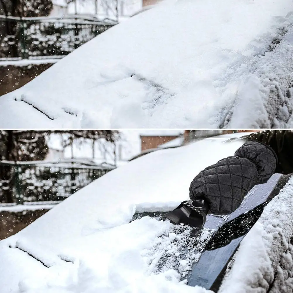 Car Windshield Ice Scraper Snow Shovel Brush Gloves 1Set For Car Cleaning