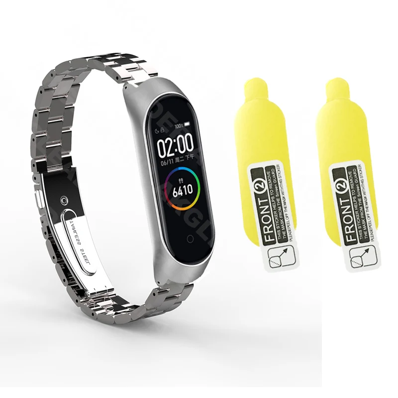 

Newest Mi Band 4 Bracelet Metal Screwless Stainless Steel Bands Smart Watch Straps Wristband For Xiaomi Miband 3 4 Pulseira