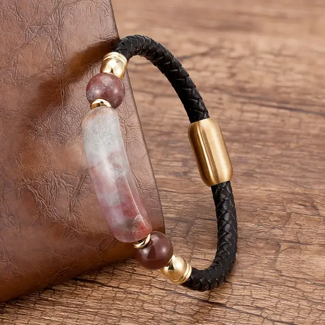 Kolade Natural Stone Genuine Leather Bracelet - Image 6