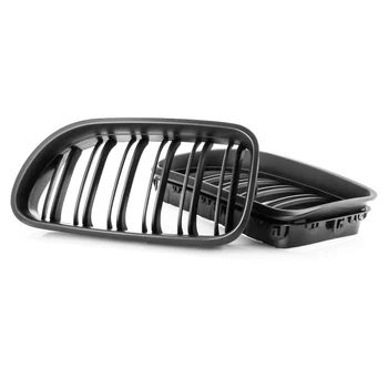 

2Pcs New Front Racing Grill Bumper Grill Double Slat Line for BMW 6 Series F06 F12 F13 M6 2012-2017 Matt Black Double Line Grill