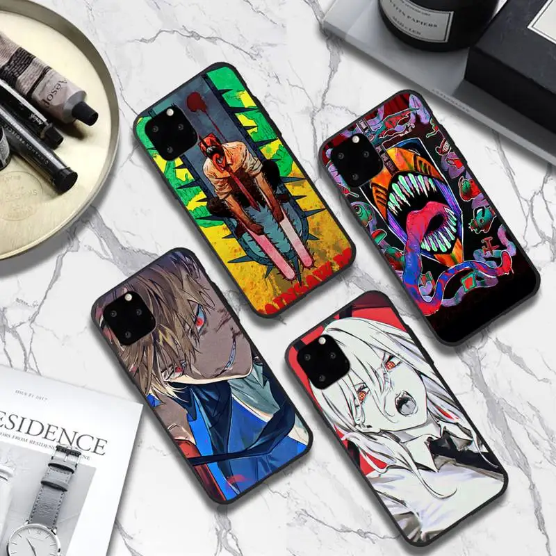 Anime Chainsaw Man Devil Hunter Custodia Per Telefono Per Iphone 12 8 7 6 6S Plus X 5S Se 2020 Xr 11 12 Pro Mini Pro Xs Max