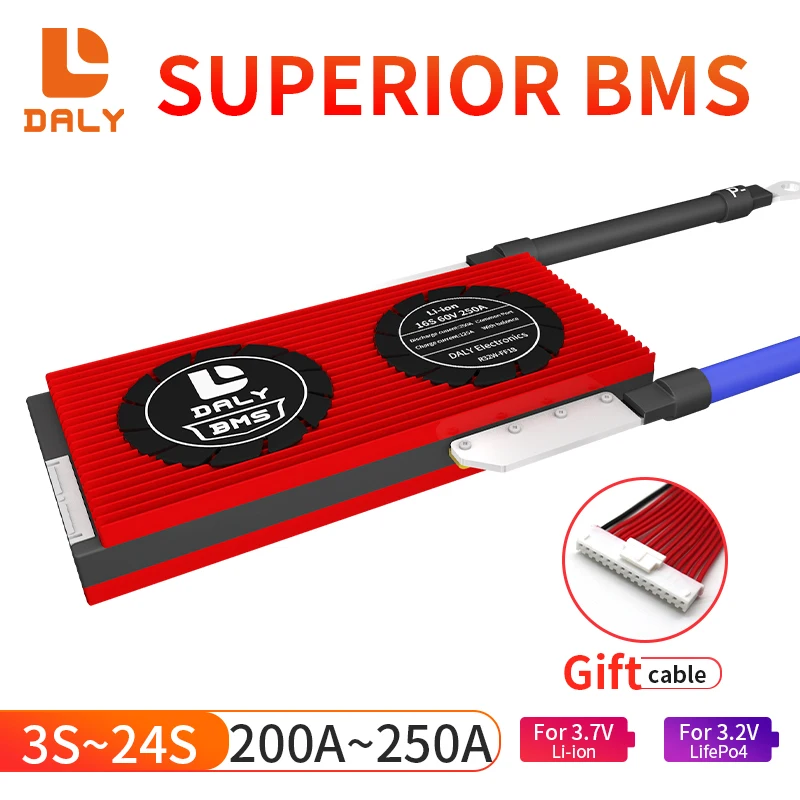 18650 аккумулятор 3S 7S 8S 10S 12S 13S 14S 15S 20S 24S Daly BMS 4S 12 В 200ah lifepo4 250A 16S 48 для солнечной