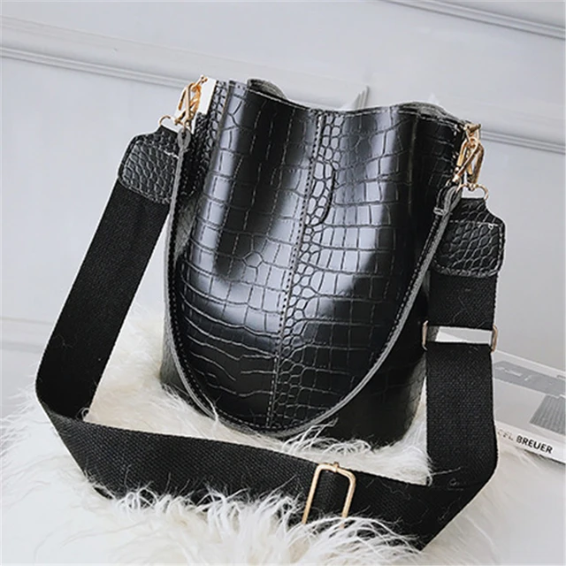 DIDA BEAR Crocodile Crossbody Bag For Women Shoulder Bag Brand Designer Women Bags Luxury PU Leather Bag Bucket Bag Handbag 3