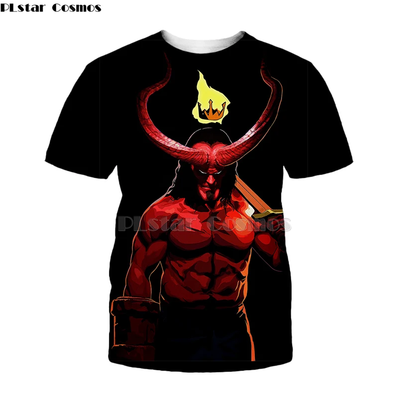 

summer Hellboy T-Shirt Comics Tee O-Neck Men's plus Size Cartoon 3d t shirt men Unisex Fashion tshirt funny tops-7