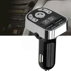 Kit transmetteur FM pour voiture, compatible Bluetooth, lecteur MP3, double USB, voltmètre, chargeur LED, carte de voiture, Displ Aux 