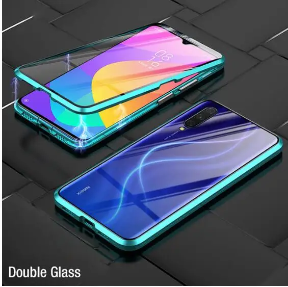 Магнитный чехол для Xiao mi Red mi Note 10 7 8 K20 Pro, передний задний стеклянный чехол для mi 8 9 SE CC9 Pro CC9E 9T F1 mi x 3 2 S, Магнитный чехол s - Цвет: Green
