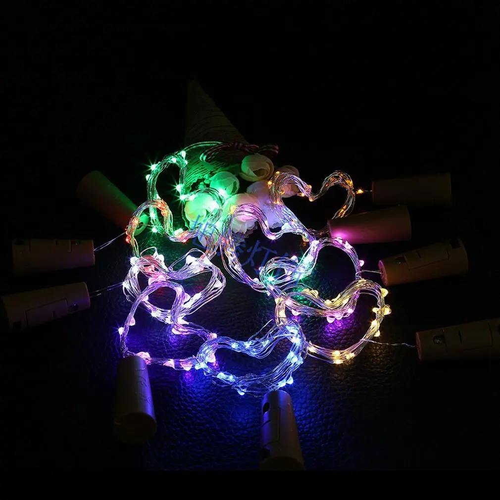 2 метра 20LED светильники в форме винных бутылок пробковая Батарейная Гирлянда DIY рождественские гирлянды для вечерние на Хэллоуин