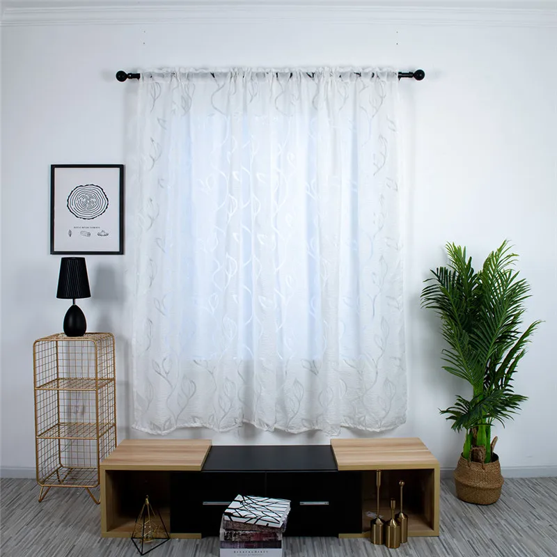 Trees Sheer Curtain Tulle Window Treatment Voile Drape Valance Fabric curtains for bedroom rideaux pour le salon  #4O09 (30)