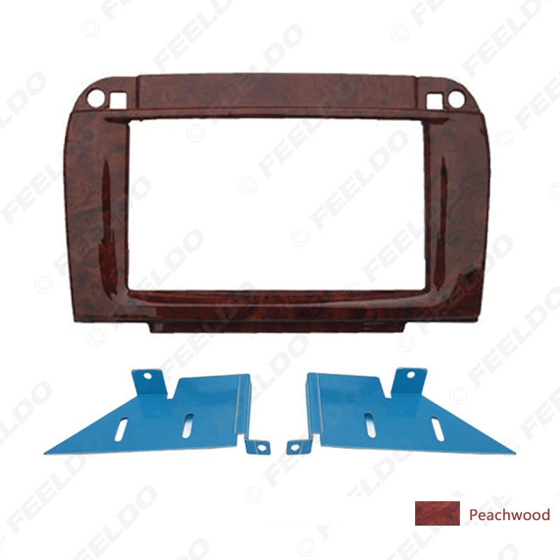 Mahogany FEELDO автомобиля 2Din стерео радио фасции рамка для BENZ S-Klasse(W220)/CL-Klasse(C215) приборная панель крепление отделка Facia Панель рамка - Название цвета: Mahogany