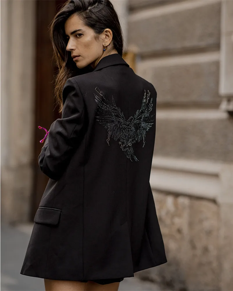 2019FW новые женские бриллианты Блейзер Пальто Женская модная куртка верхняя одежда женская одежда xbwwj