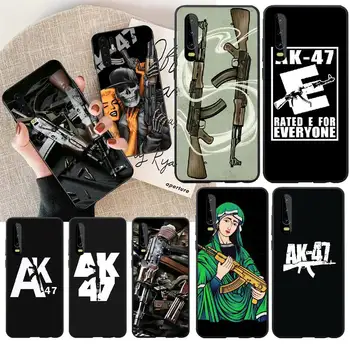 Penghuwan AK47 Tpu Gun Black Soft Shell Telefoon Case Capa Voor Huawei P30 P20 P10 P9 P8 Mate 20 10 pro Lite