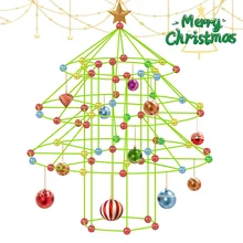 Arbre de noël 3D pour enfants, Construction de Fort, château, Tunnels, tentes, Kit de bricolage, jouets de Construction de maison, cadeau de noël