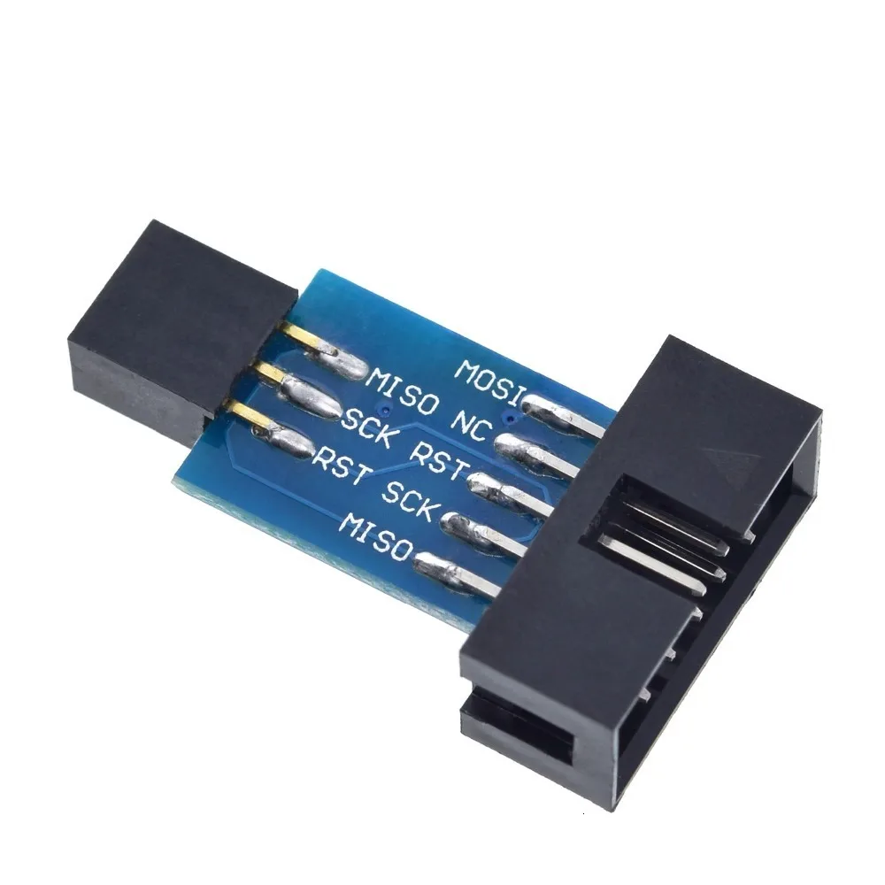 1 комплект USBASP USBISP AVR программист USB ATMEGA8 ATMEGA128 ATtiny/CAN/PWM 10Pin провод модуль DIY+ 10Pin до 6 Pin адаптер плата