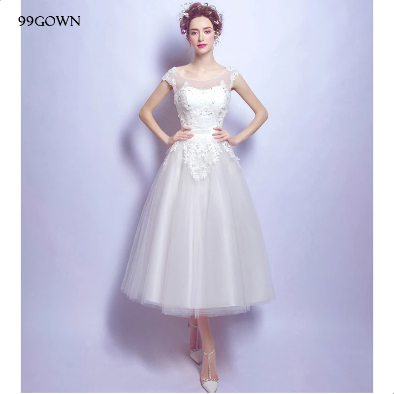 matthew christopher blue tea length dress