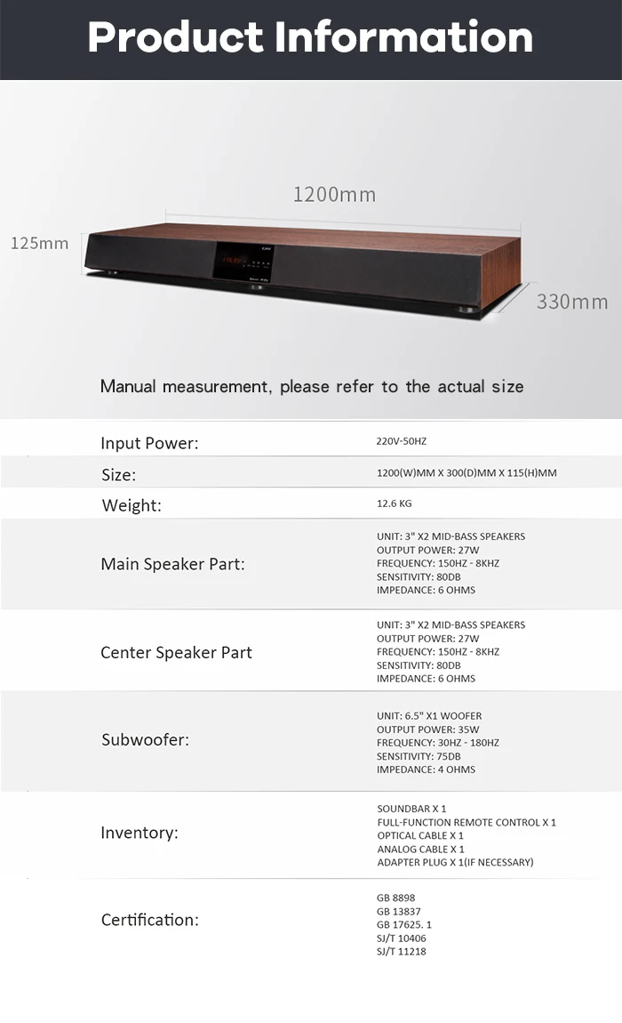 surround soundbar subwoofer coluna dts base sem fio com amplificador