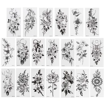 

20 Sheets Full Arm Tattoos Stickers Waterproof Temporary Flower Tattoos