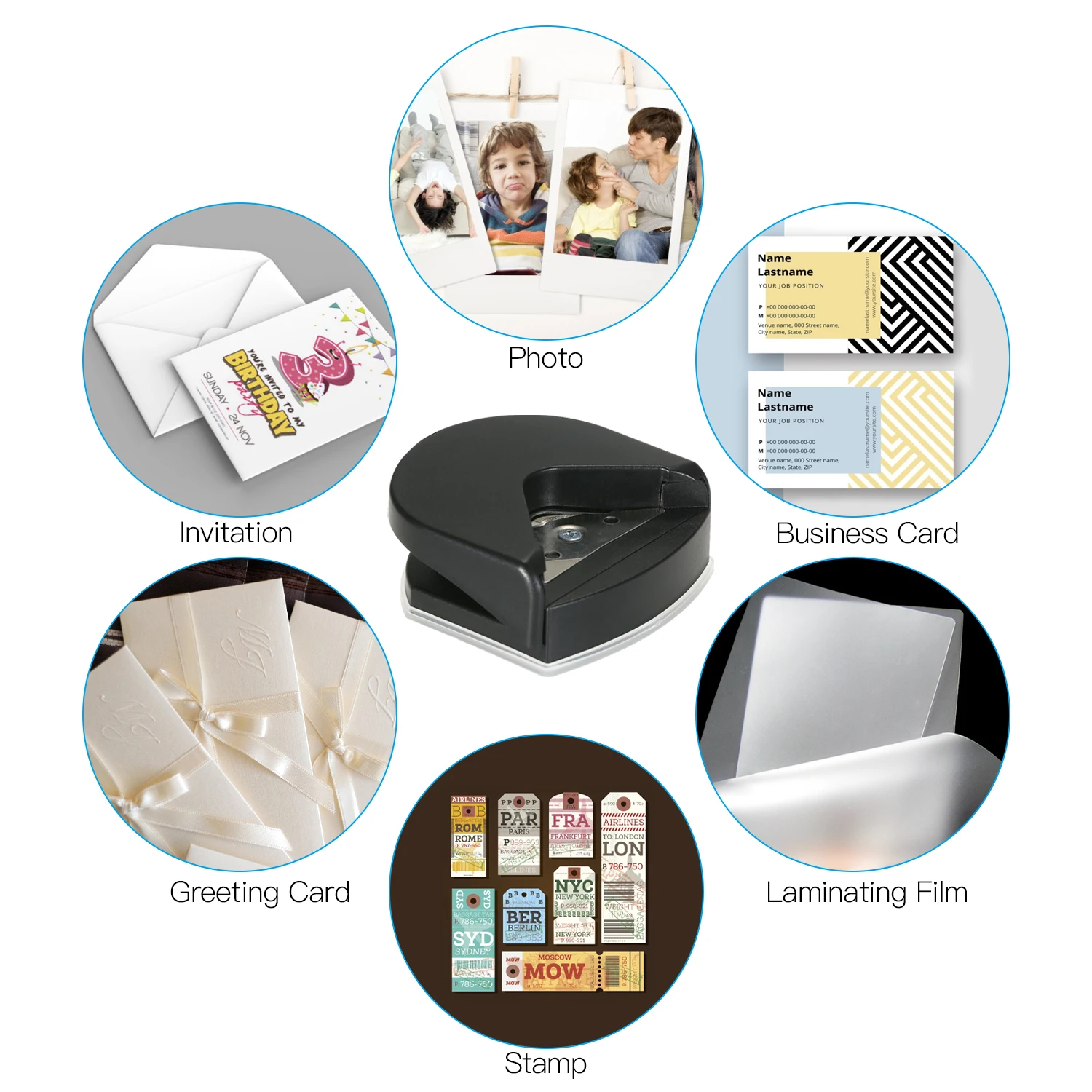 Aibecy Mini Portable Corner Rounder Punch Round Corner Trimmer Cutter 4mm for Card Photo