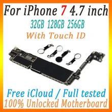 Оригинальная разблокированная материнская плата для iphone 7 с сенсорным ID/NO Touch ID, бесплатный iCloud для iphone 7 логическая плата с системой IOS