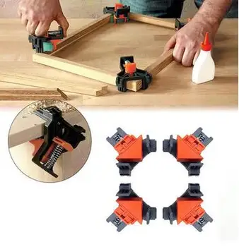

4 pcs 90 Degree Right Angle Clamp Fixing Clips Picture Frame Corner Clamp Woodworking Hand Tool Angle Clamps Pipe Clamp