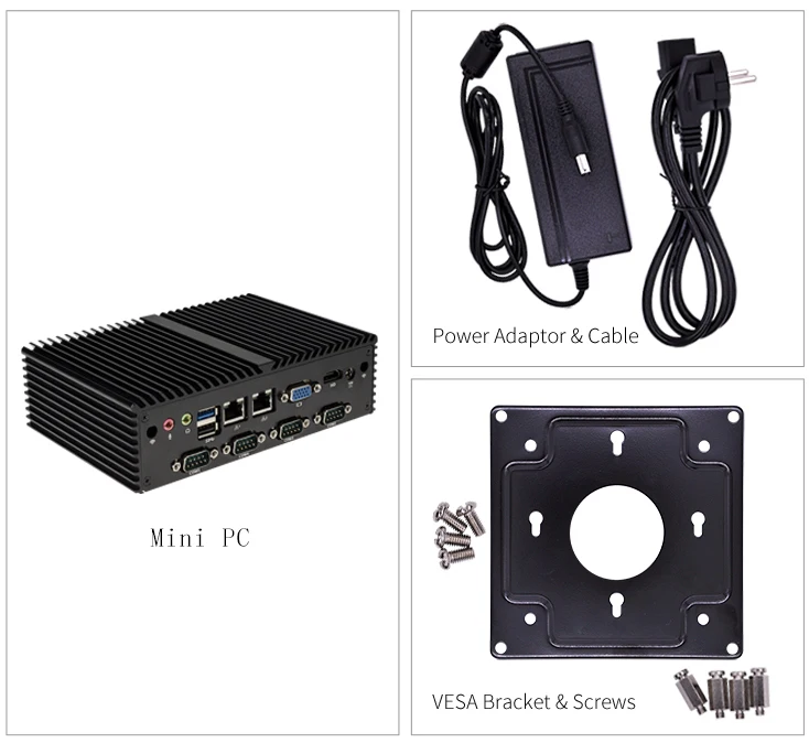 KANSUNG промышленный ПК Intel Celeron J1900 четырехъядерный Мини 7 rs232 порт Windows Linux Ubuntu Barebone