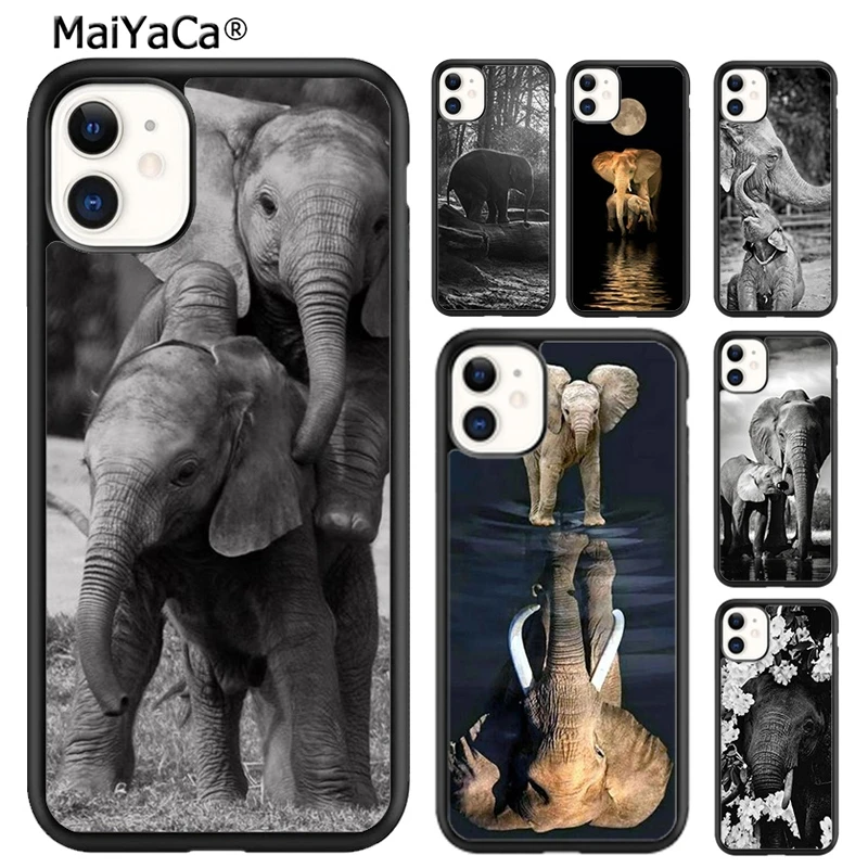 MaiYaCa чехол для телефона с изображением слона и Луны iPhone 5s SE 6 6s 7 8 plus X XR XS 11 12 pro max
