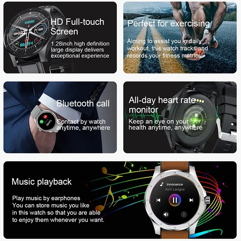 2021 New Smart Watch Men Pedometer Watches Bluetooth Call IP68 Waterproof Music Player For Android IOS GPS Motion Supports Phone