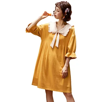 

2020 New Summer Autumn Nightdress Lovely Women's Sleepwear Soft Cotton Casual Home Wear Cartoon Ladies Nightwear Big Size Pijama